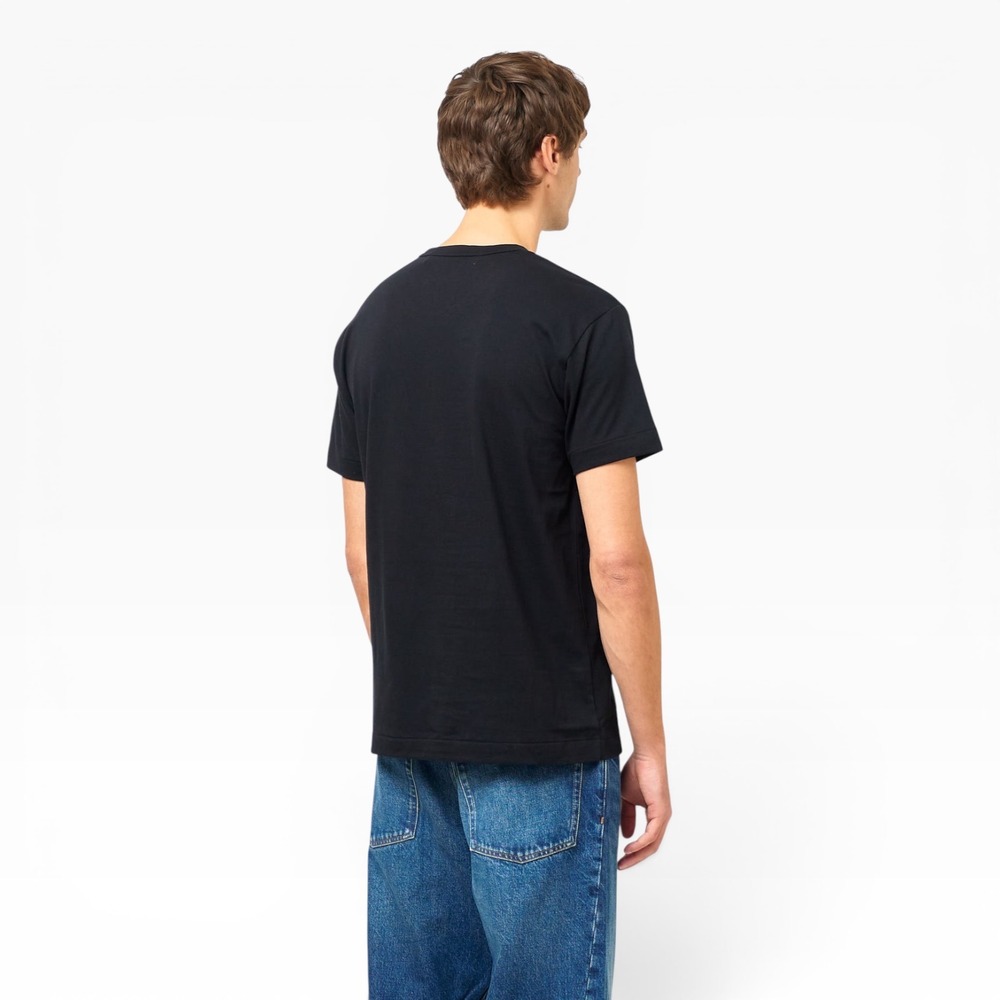 Comme des Garcons Play Red Heart T-Shirt Black Crew Neck‎ Cotton Unisex Shirt L - Picture 2 of 6